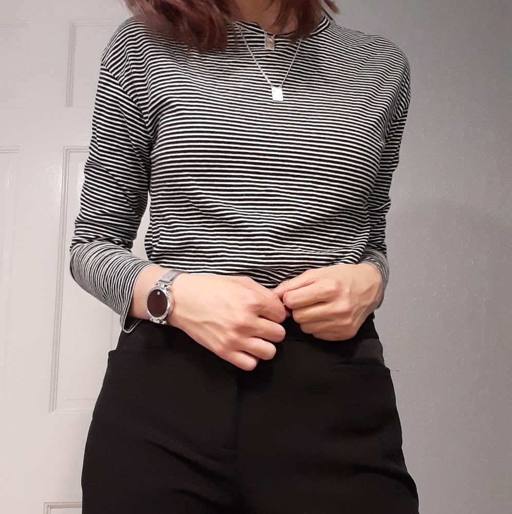 Pull & Bear Striped Long-sleeved Tee